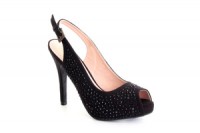 PEEP TOES DESTALONADO EN ANTE CON STRASS NEGRO