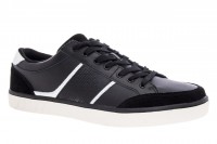 DEPORTIVOS EN CUERO Y ANTE NEGRO/BLANCO